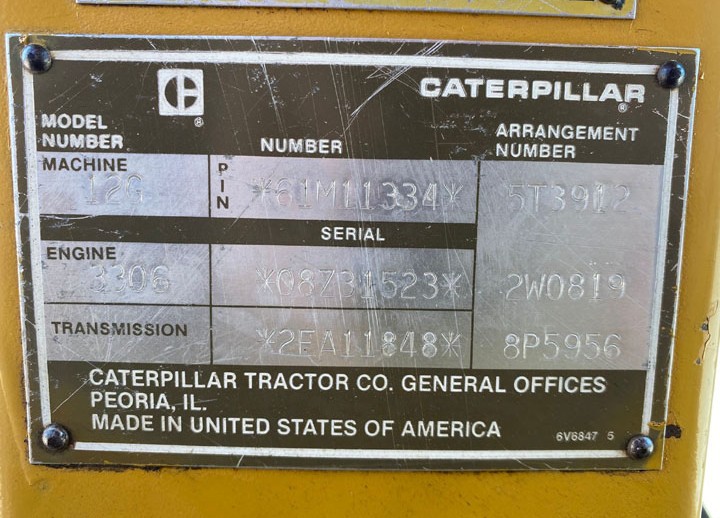 Caterpillar 12G 61M11334
