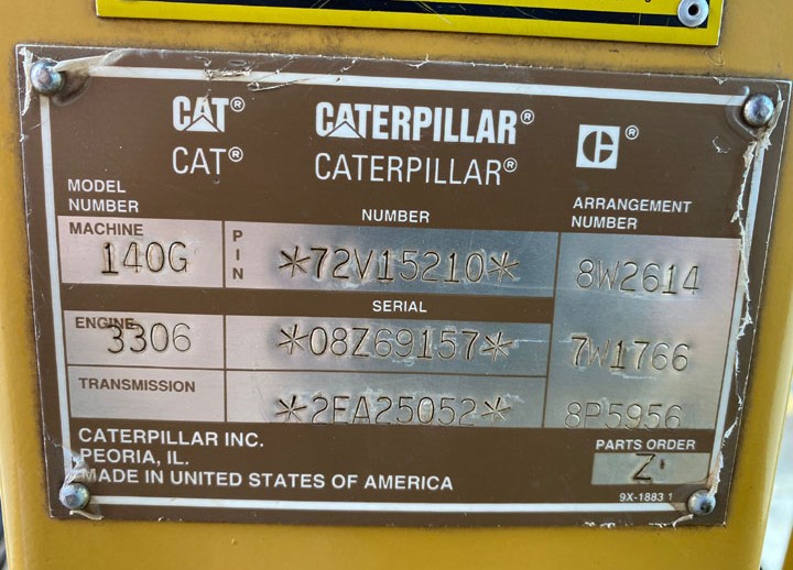 Caterpillar 140G 72V15210