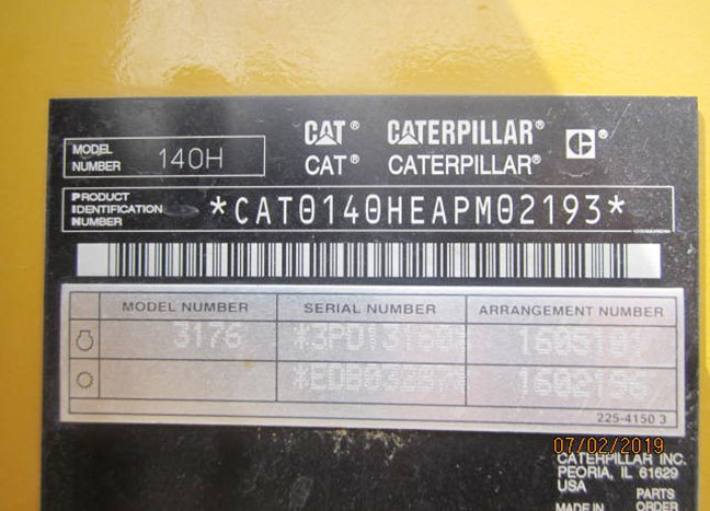 Caterpillar 140H APM02193