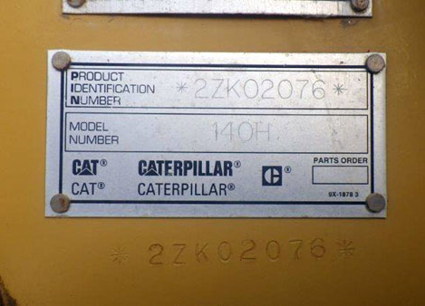 Cat 140H 2ZK02076