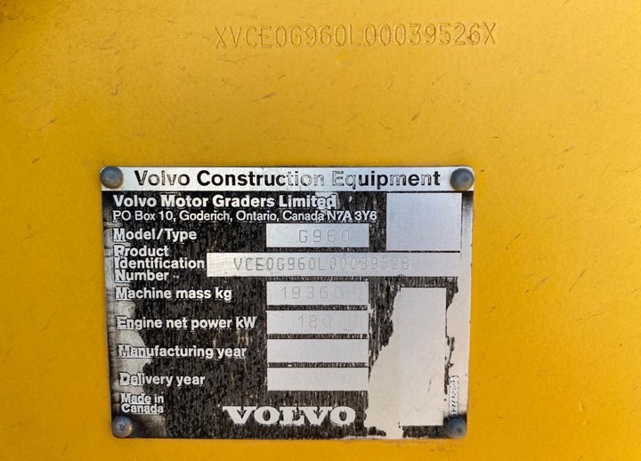 Volvo G960 VCE0960L00039526