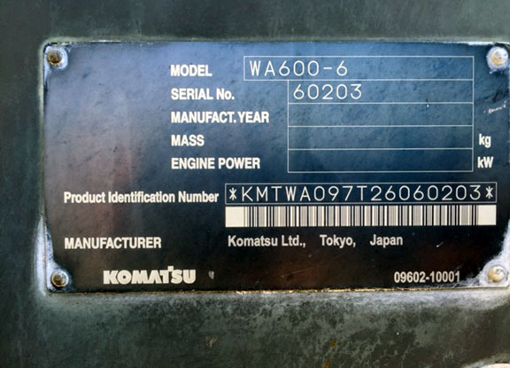 Komatsu WA600-6 60203